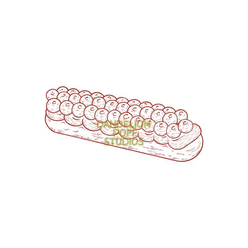 Blueberry eclair illustration