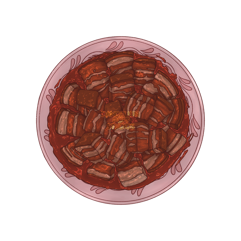 Braised pork illustration