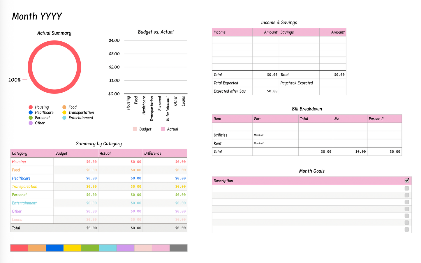 Budgeting Spreadsheets