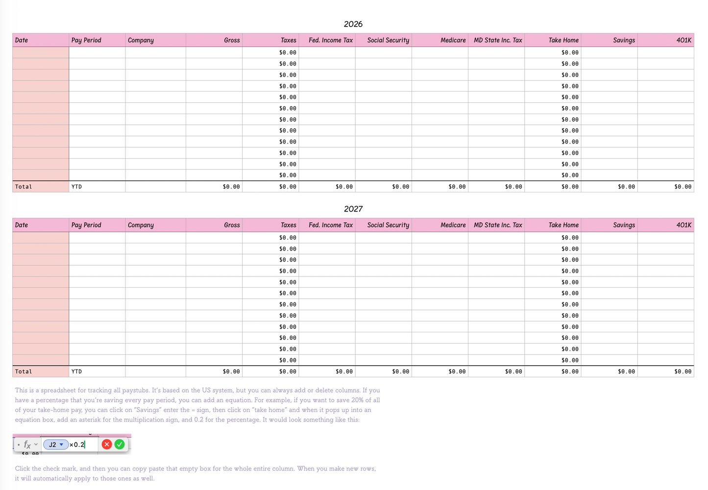 Budgeting Spreadsheets