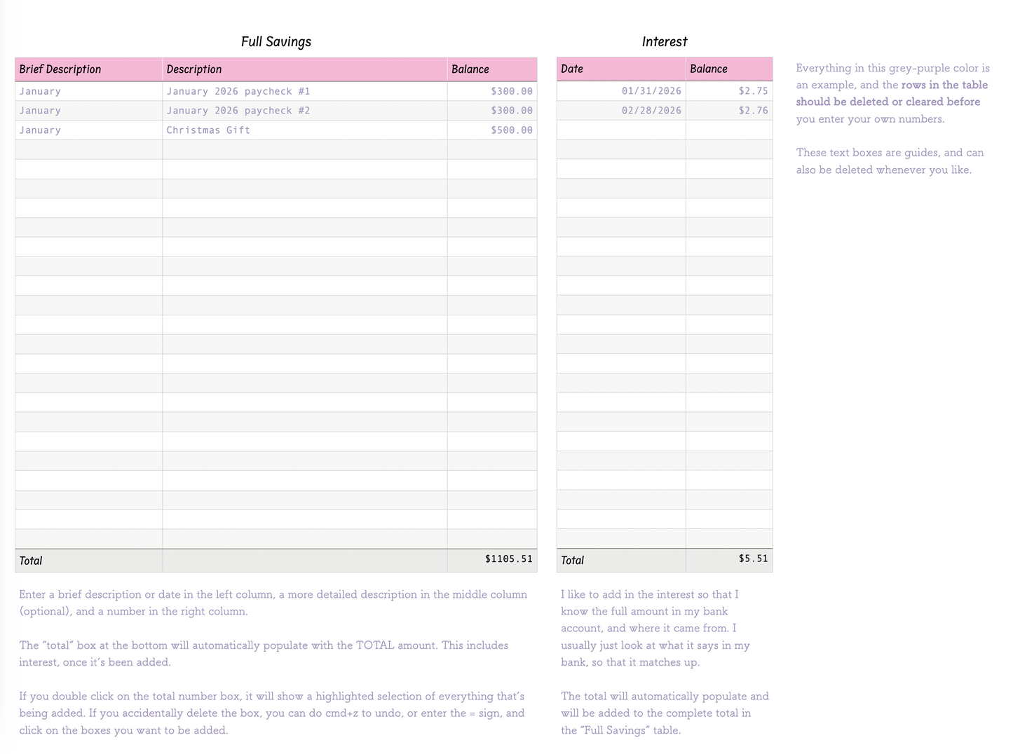 Budgeting Spreadsheets