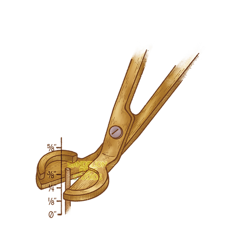 Candle wick cutter illustration