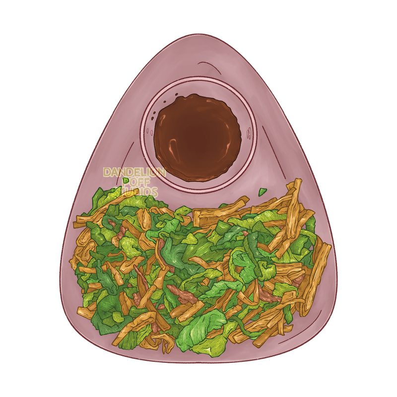 Fried bing dish illustration