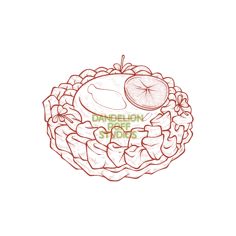 Fig and shiso tart illustration