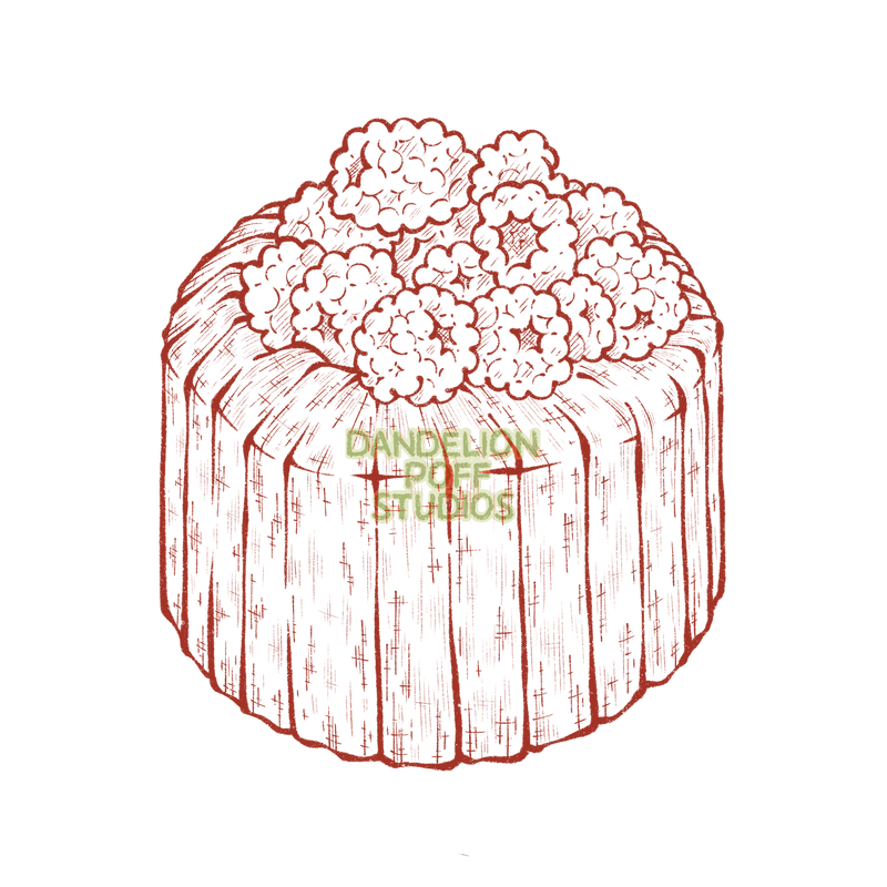 Framboisier petit gateaux illustration