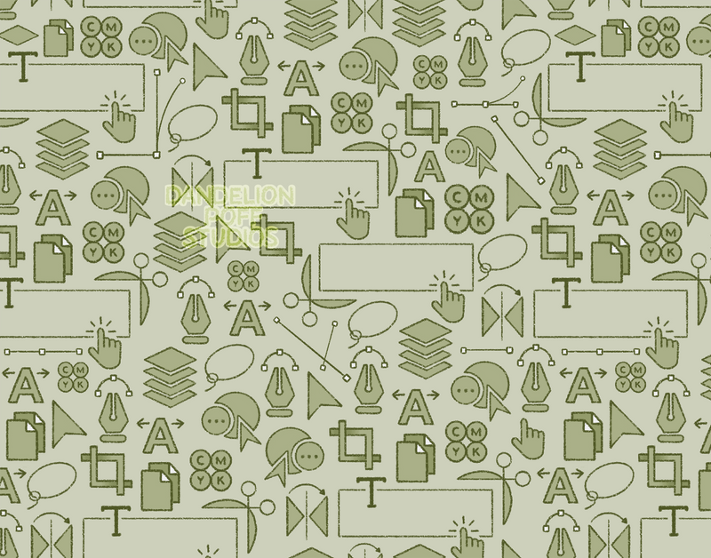 Green graphic design symbols pattern illustration