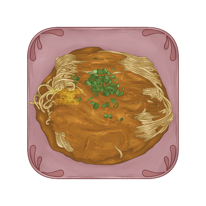 Sesame sauce noodles illustration
