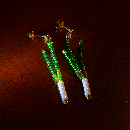Beaded Scallion Earrings