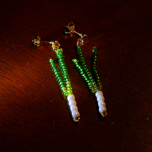 Beaded Scallion Earrings