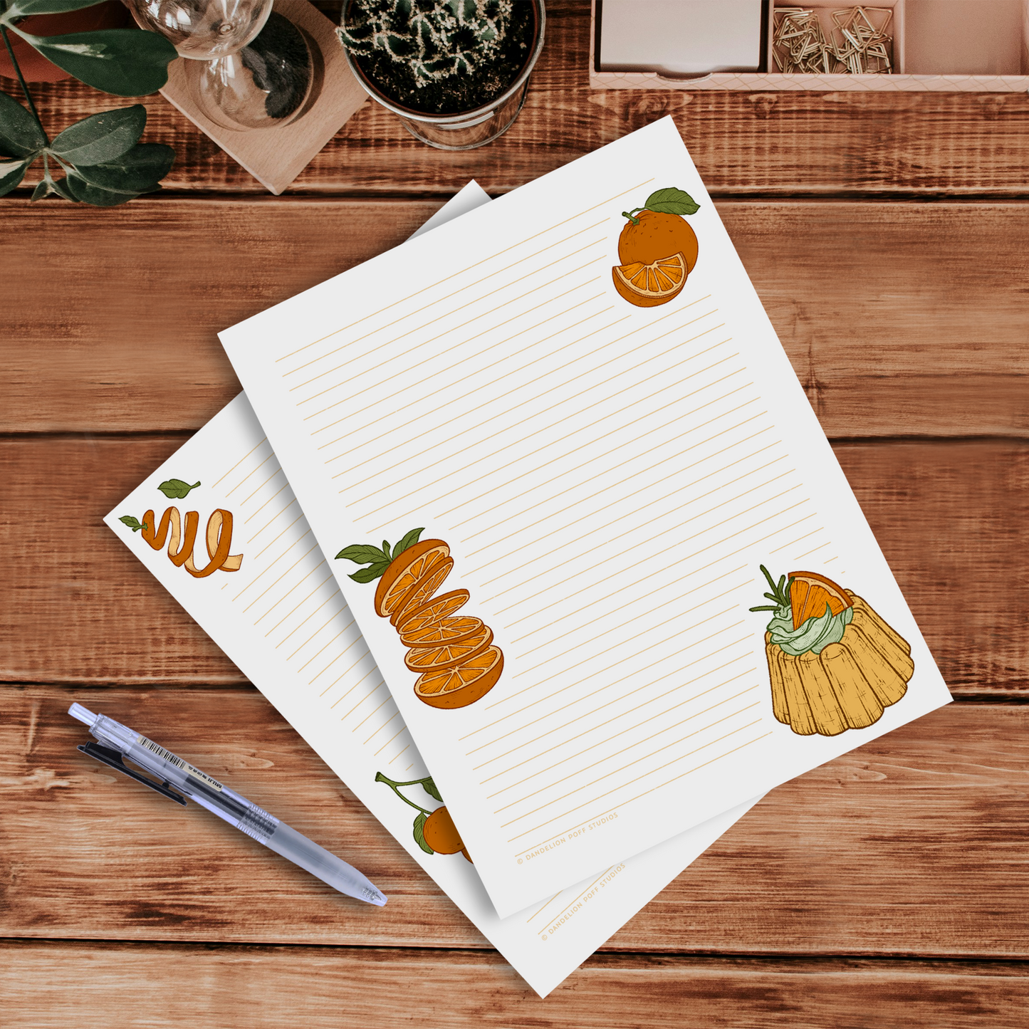 Orange (Fruit) Themed Stationery