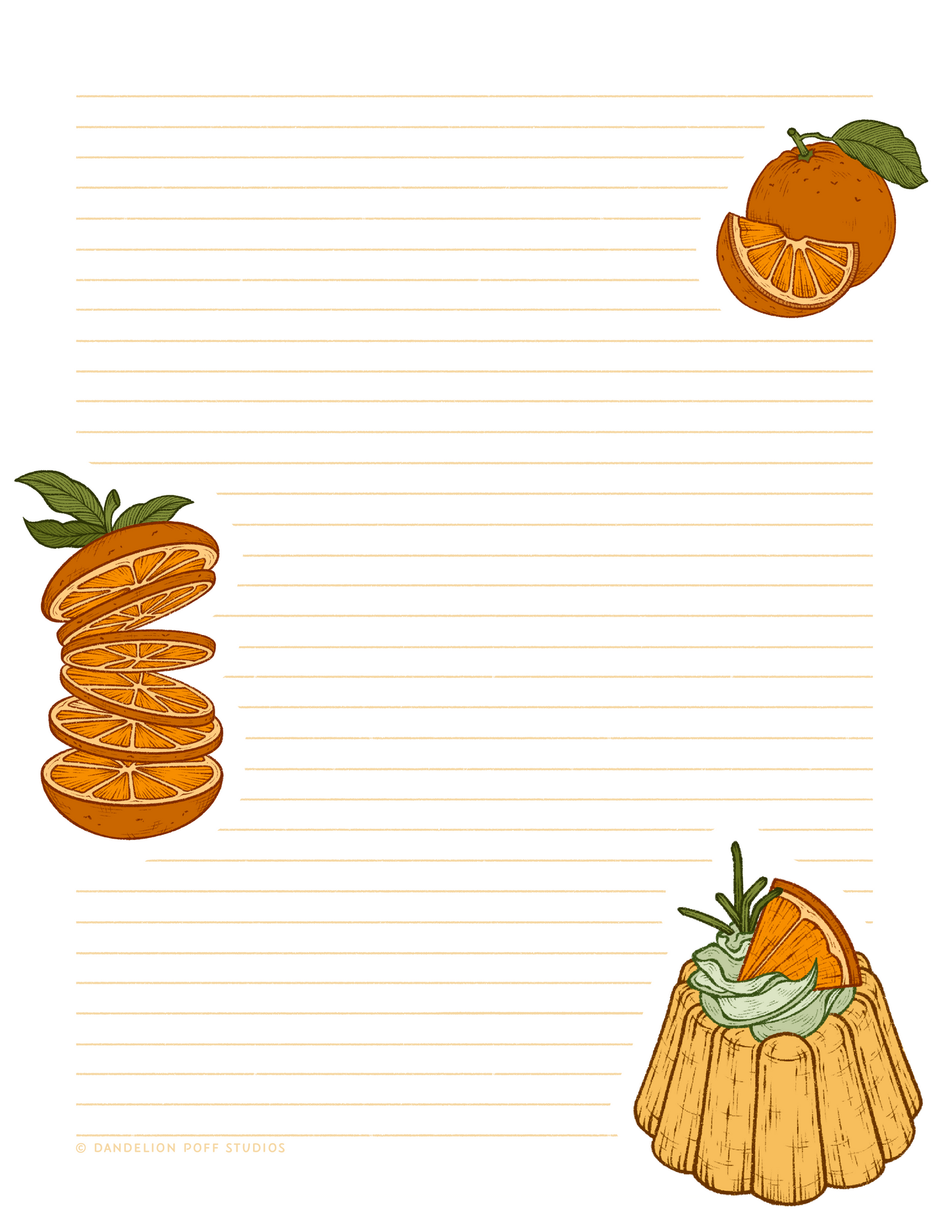 Orange (Fruit) Themed Stationery