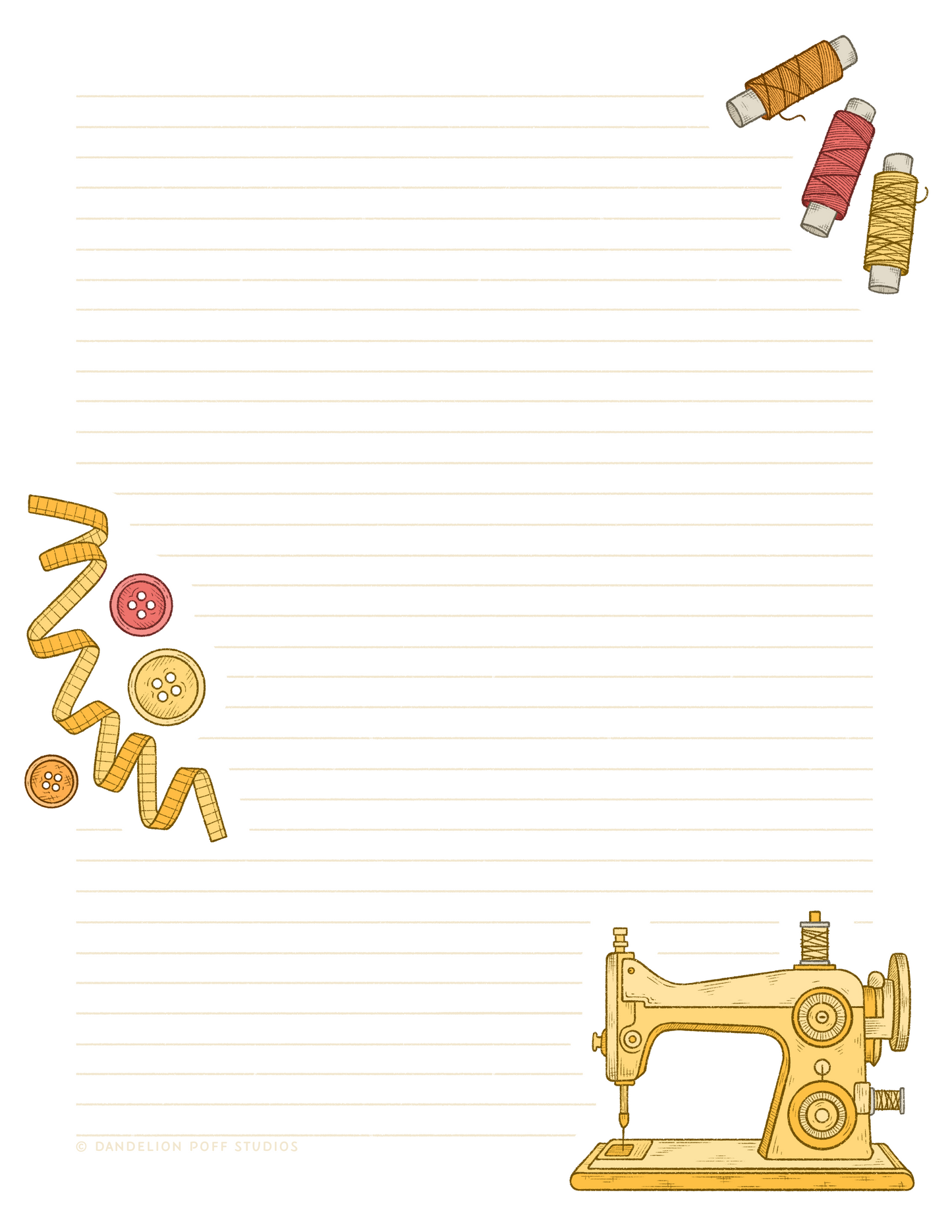 Sewing Themed Stationery