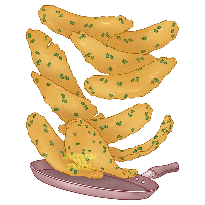 Scallion pancrepe illustration