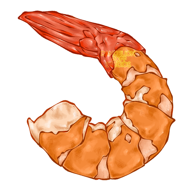 Shrimp with shell illustration