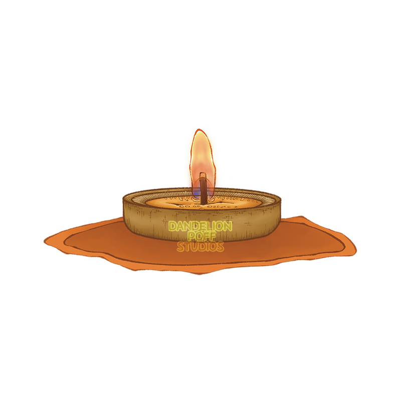 Small lit candle illustration