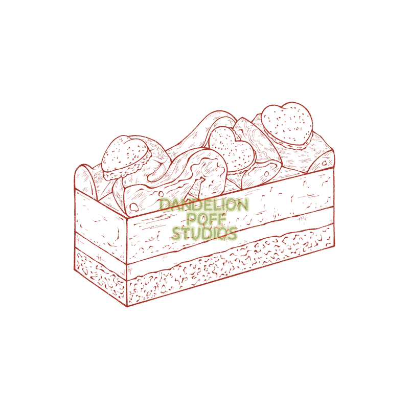 Valentine cake slice illustration