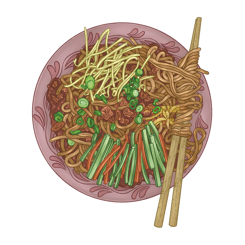 Beijing noodles illustration