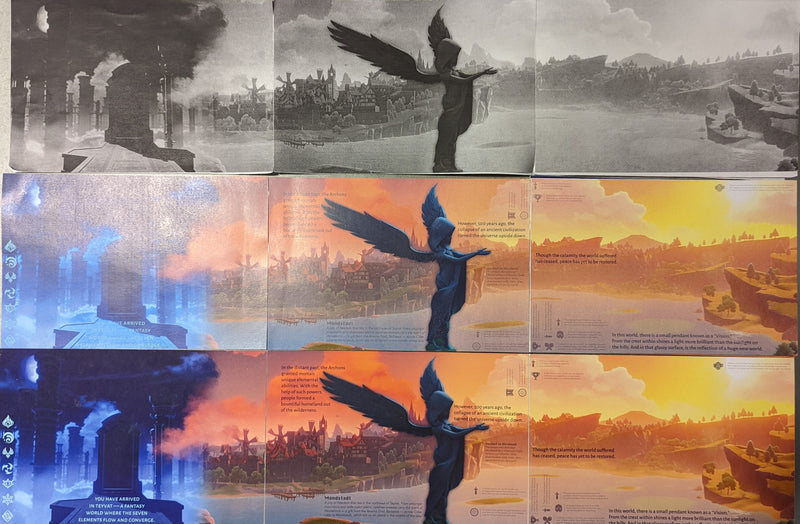 Teyvat accordion book process images